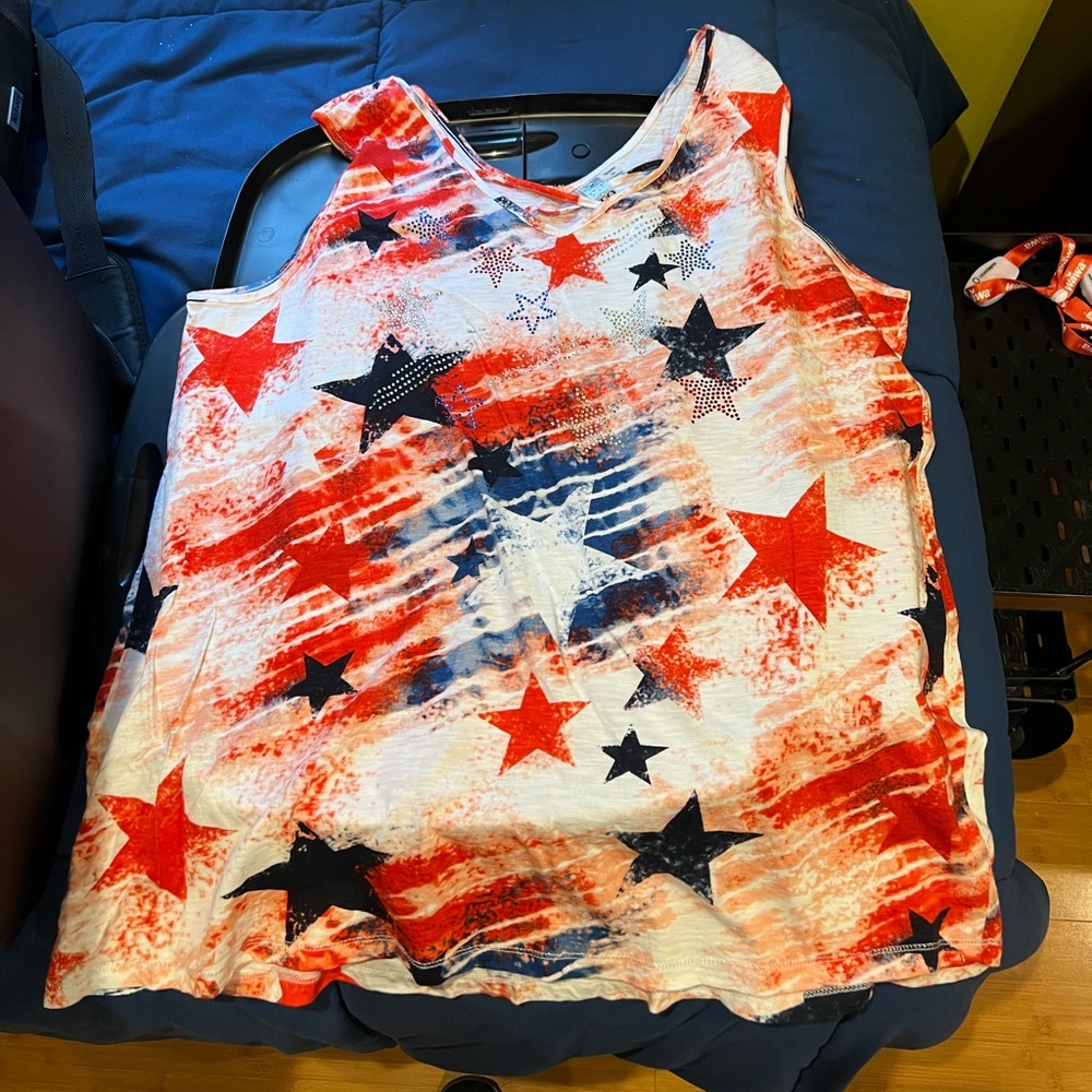 Red, white & blue shirt